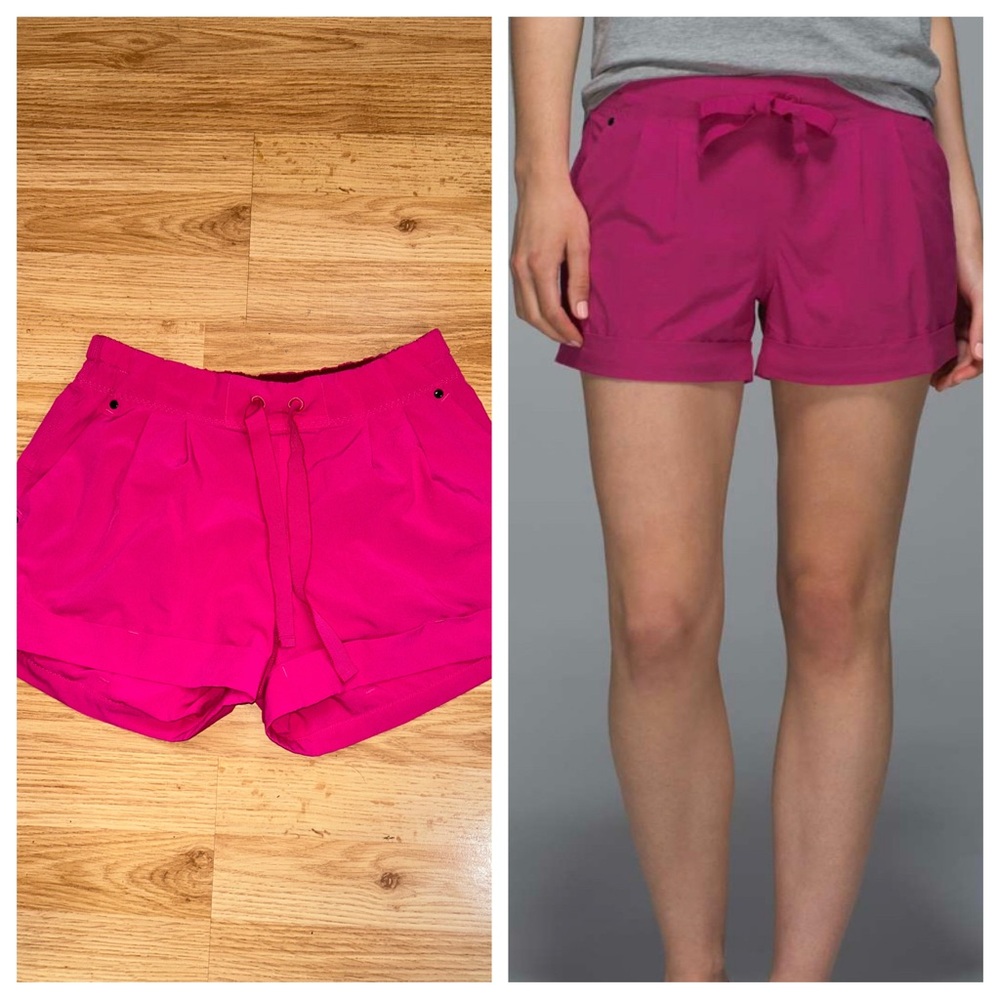 Lululemon Spring Break Away Jewelled Magenta Athleisure Casual Cuffed Shorts 6